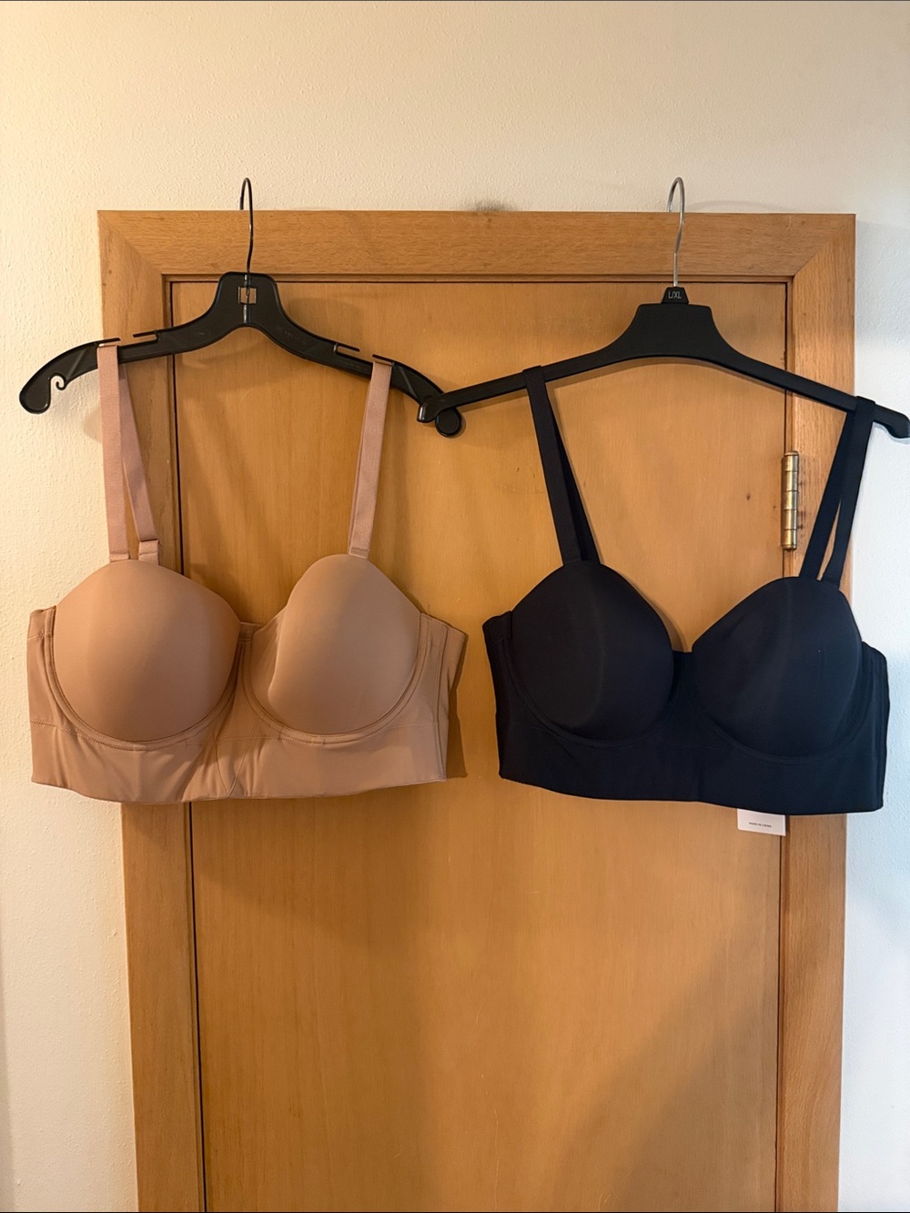 HSIA Women’s Set of 2 Longline Underwire Bras New Black Nude Size 40DD (E)